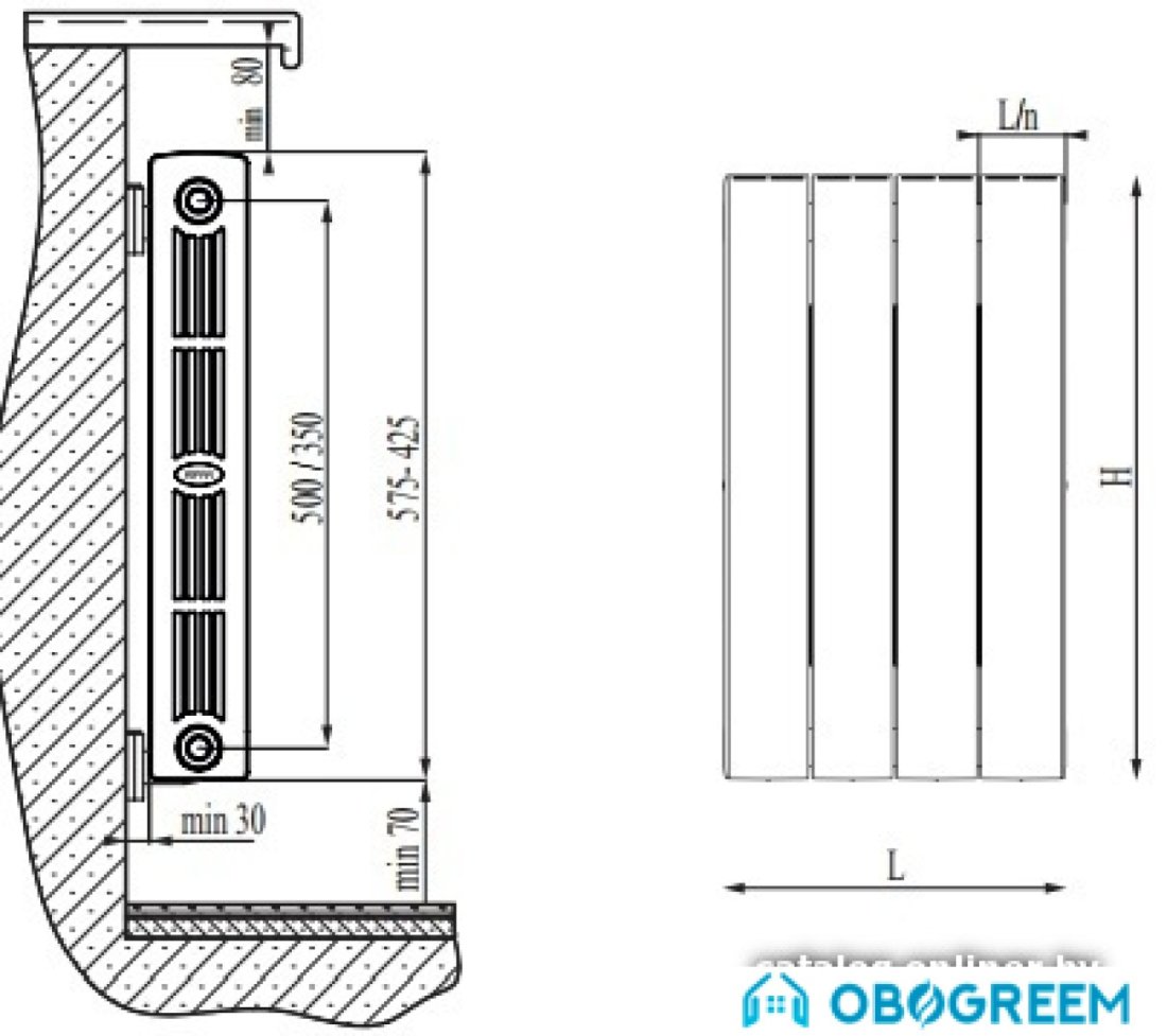 Биметаллический радиатор Rifar SUPReMO 500 (10 секций)